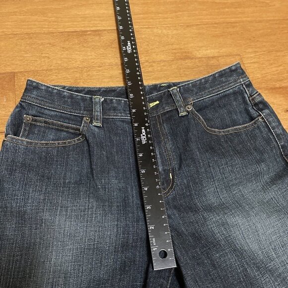 Vintage Talbots Womens Stretch Denim Blue Jean Capris Size 8 Cuffed Selvage Hem - Picture 8 of 15
